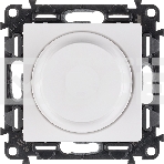 Диммер универс., с лиц. панелью, поворот. ручк., Белый, фото3