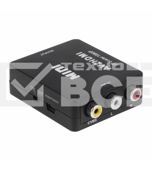 Конвертер 3 RCA на HDMI, пластик, черный  Rexant