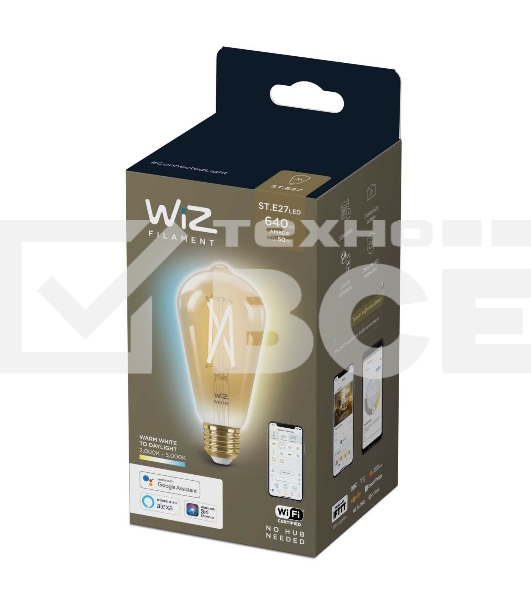 Лампа светодиодная WiZ Wi-Fi BLE50WST64E27920-50Amb1PF/6