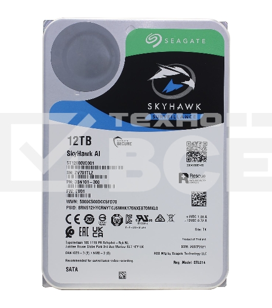 Жесткий диск Seagate SATA 12TB 7200RPM 6GB/S 256MB ST12000VE001