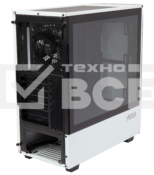 Компьютерный корпус Hiper PW81 белый без БП ATX 3x120мм 2xUSB2.0 2xUSB3.0 audio bott PSU