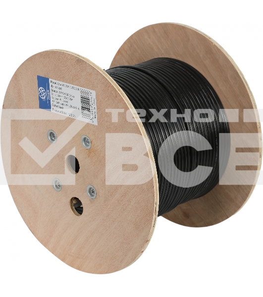 Кабель сетевой Ningbo UTP 4 пары cat5E solid 0.5мм CCA molded 305м серый outdoor стальной трос