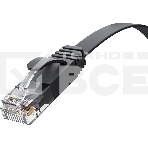 Патч-корд GCR  PROF плоский прямой 2.0m, UTP медь кат.6, черный, 30 AWG, ethernet high speed 10 Гбит/с, RJ45, T568B, GCR-52861, фото4