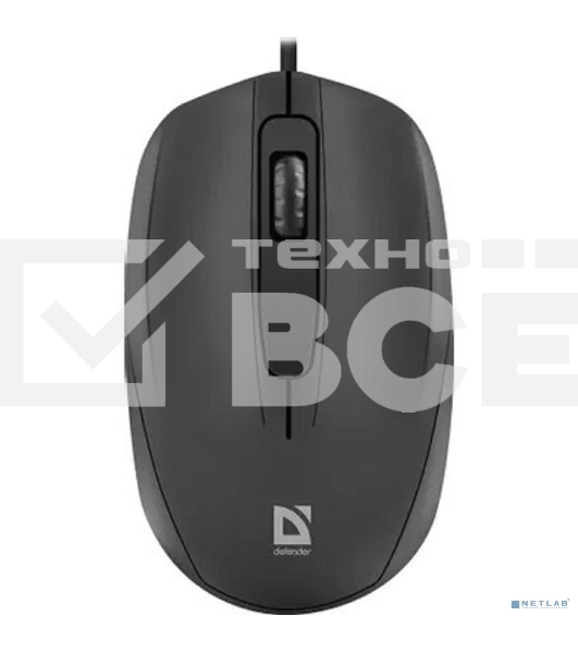 Мышь проводная Defender Alpha MB-507 черный, 1000 dpi, USB, кнопки - 3