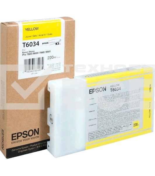 Картридж струйный Epson C13T603400 желтый для Epson St Pro 7880/9880 (220мл)