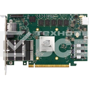 Интеллектуальный сетевой адаптер/ NVIDIA BlueField-2 P-Series DPU 100GbE Dual-Port QSFP56, integrated BMC, PCIe Gen4 x16, Secure Boot Enabled, Crypto Enabled, 16GB on-board DDR, 1GbE OOB management, Tall Bracket, FHHL