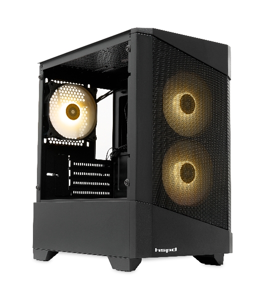 Компьютерный корпус HSPD M330, Mesh Mini-tower, черный, TG, 0.6 SPCC, 3x120mm ARGB mATX, mITX 175/330/160mm 2x2.5', 2x3.5', 4xPCI 1xUSB-A 3.0, 2xUSB-A1.0 365x216x405mm
