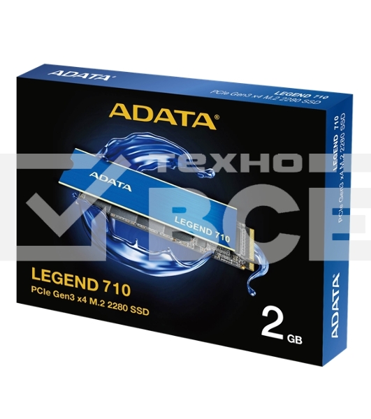 Накопитель SSD ADATA LEGEND 710, 2Tb, PCIe 3.0 x4, M.2 2280, NVMe, R/W 2400/1800, с радиатором