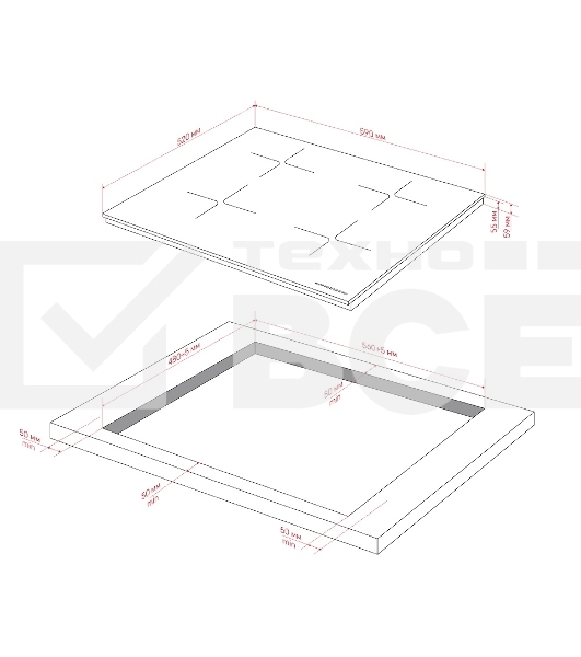 Варочная панель Kuppersberg/Варочная панель Kuppersberg, индукция, High-Tech, 9 уровней мощности, inverter, таймер, пауза, Booster, автоматическое отключение, слайдерное управление, поддержание тепла, черный