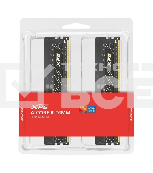 Оперативная память XPG, DDR5, 32GB (2x16GB), 6400MHz, CL32, DIMM, с радиаторами, черный