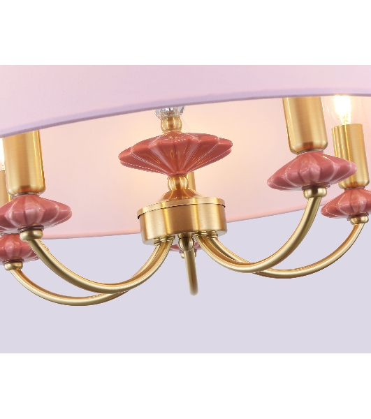 Люстра Ambrella light LH75021/5 GD/PI золото/розовый E14/5 max 40W D550*730