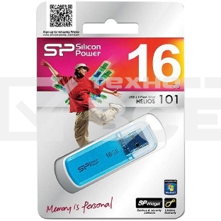 Флеш диск Silicon Power 16Gb Helios 101 SP016GBUF2101V1B USB2.0 синий