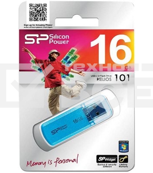 Флеш диск Silicon Power 16Gb Helios 101 SP016GBUF2101V1B USB2.0 синий