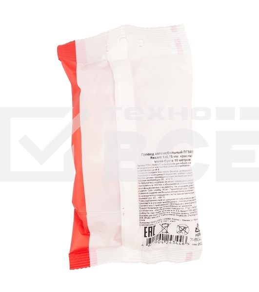 Провод автомобильный ПГВА/ПВАМ Rexant 1х0,75 мм красный, мини-бухта 10 метров