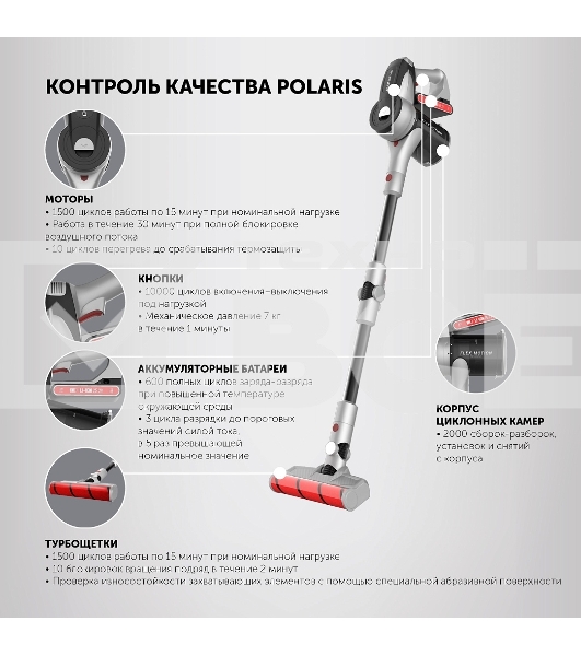 Пылесос вертикальный Polaris PVCS 5090 Clean Expert PRO серый/черный, питание от аккумулятора, 160 Вт, уборка сухая, пылесборник контейнер 0.6 л, работа от АКБ max 60 мин.