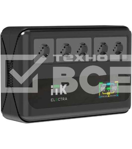 Источник бесперебойного питания Line-interactive 800ВА/480Вт, однофазный, LCD дисплей, с АКБ 1х9AH, 5xSchuko