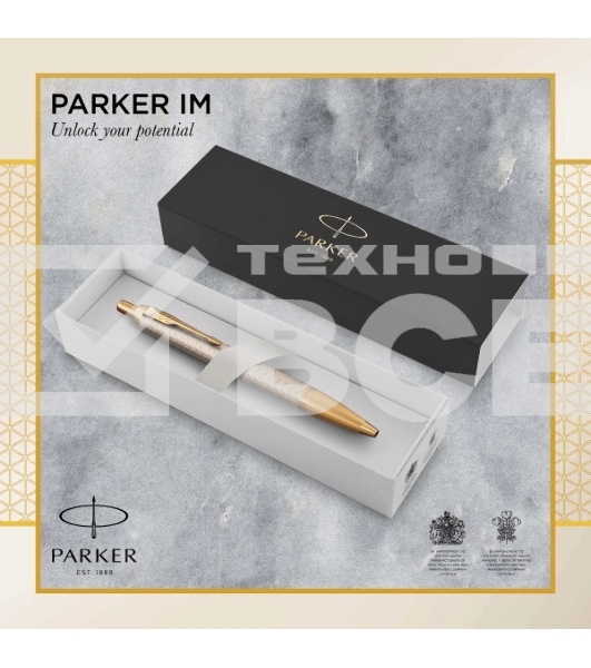Ручка шариковая Parker IM Premium K323 (CW1931687) Grey GT M син. черн. подар.кор.
