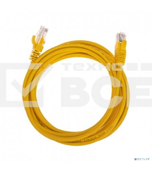 Патч-корд U/UTP, CAT 5e, RJ45-RJ45, 26AWG, ZH нг(А)-HF, желтый, 3м  REXANT