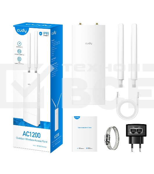 Повторитель беспроводного сигнала Cudy AP1200 Outdoor AC1200 Wi-Fi белый