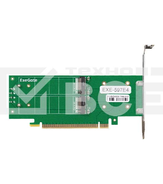 Переходник ExeGate EXE-597E4 (4 x M.2 M key -> PCI-E x16 v3.0, для установки четырех SSD M.2 2230/2242/2260/2280/22110 M key NGFF в слот PCI-E, материнская плата должна быть c функции Bifurcation PCI-E)