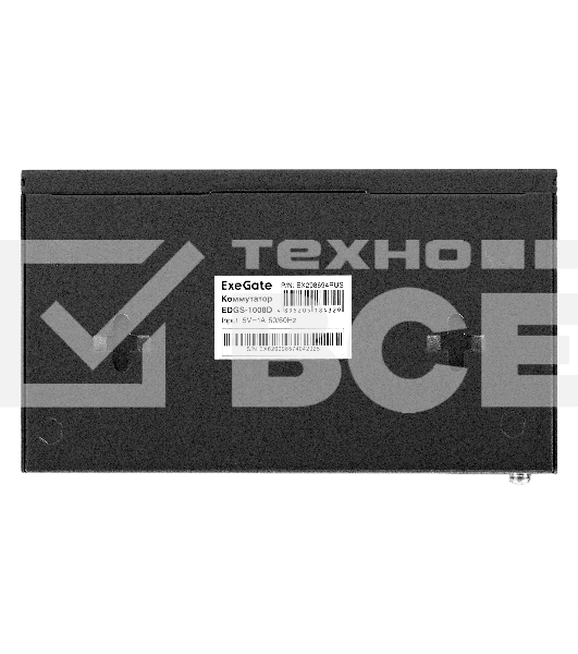 Коммутатор неуправляемый ExeGate EDGS-1008D (8-портовый гигабитный UTP 10/100/1000 Base-T, металлический корпус, с функцией энергосбережения (Green Ethernet Technology), настольный/настенный))