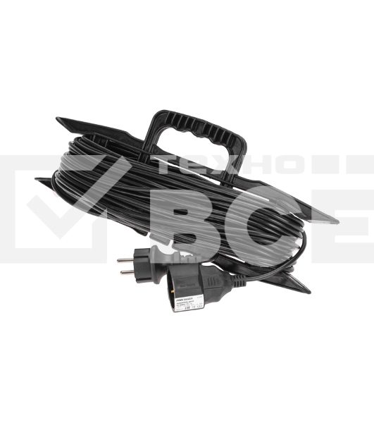 Удлинитель-шнур PROconnect на рамке ПВС 3х0,75мм², 30 м, с/з, 6А, 1300Вт, IP20, черный