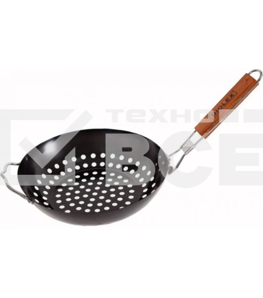 Решетка-гриль Diolex DX-P6102-B (Cковорода) для барбекю круглая d 28 cm (со складывающейся ручкой)