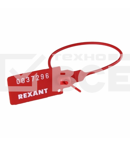 Пломба пластиковая номерная 220 мм красная Rexant