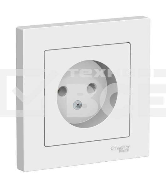 Розетка ATLAS DESIGN без заземл. 16А в сборе бел. SchE ATN000140