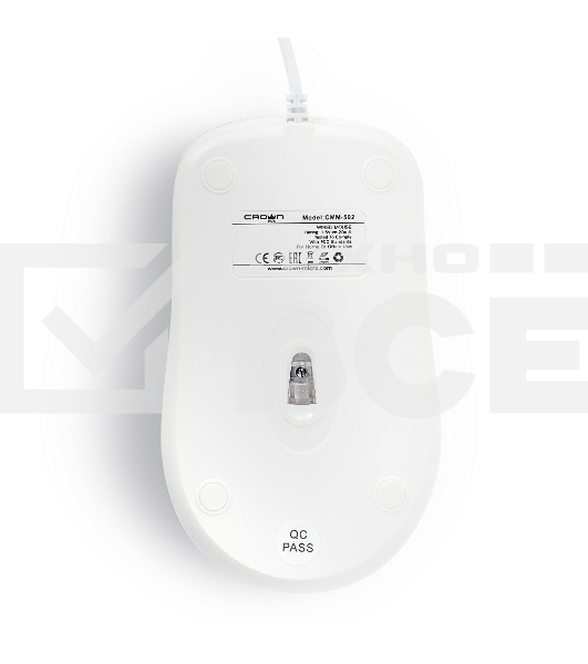 Мышь проводная Crown CMM-502 белый, 1000 dpi, USB, кнопки - 3