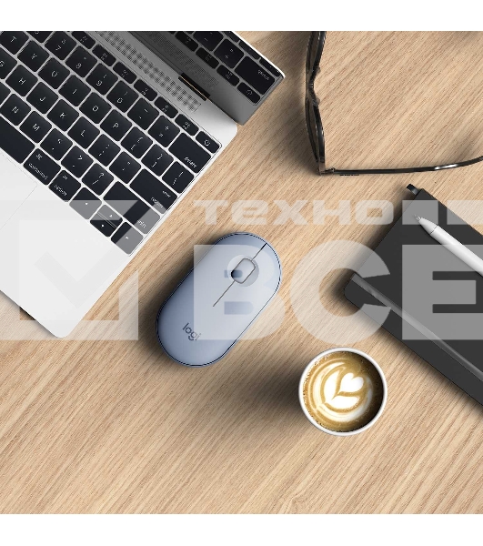 Мышь беспроводная Logitech Pebble M350 серый, 1000 dpi, радиоканал, Bluetooth, USB, кнопки - 3