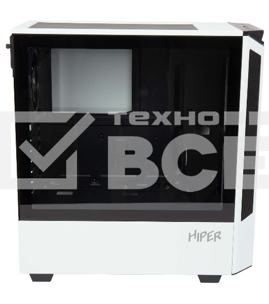 Компьютерный корпус Hiper PW81 белый без БП ATX 3x120мм 2xUSB2.0 2xUSB3.0 audio bott PSU