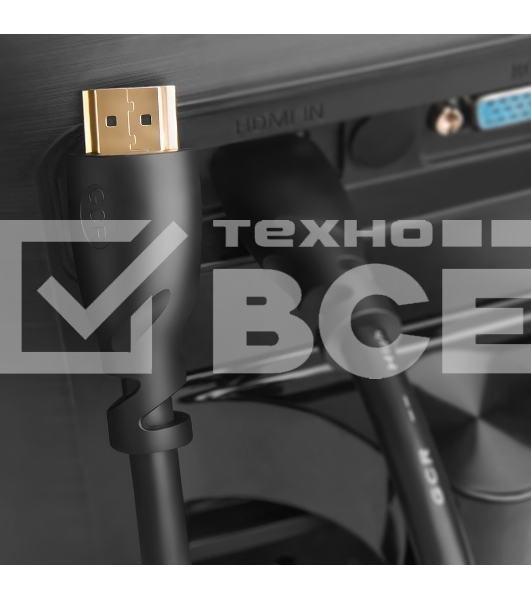 Кабель GCR Premium 1.8m HDMI 2.0, HDR, Ultra HD 4K60 Hz/ 5K30Hz, 3D, Ethernet 18.0 Гбит/с, OD8.0mm, 28/26 AWG, черный