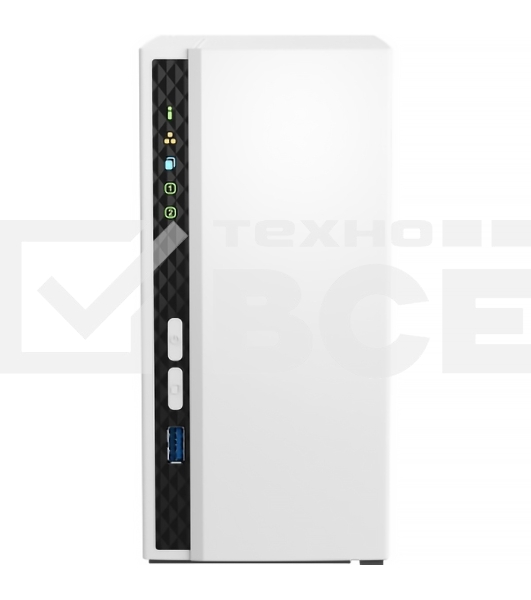 Сетевое хранилище SMB QNAP TS-233 NAS 2 HDD trays. ARM 4-core Cortex-A55 2.0GHz, ram 2 GB (max), 1x1GbE, 2xUSB 2.0 port,1xUSB 3.2 Gen 1