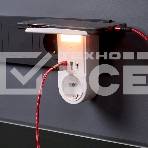 Адаптер USB (2хUSB-A + USB-С) + розетка 220-250В с подсветкой и подставкой для телефона Rexant, фото3