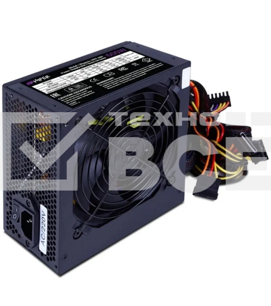 Блок питания HIPER HPP-600 (ATX 2.31, 600W, Active PFC, 120mm fan, черный) BOX