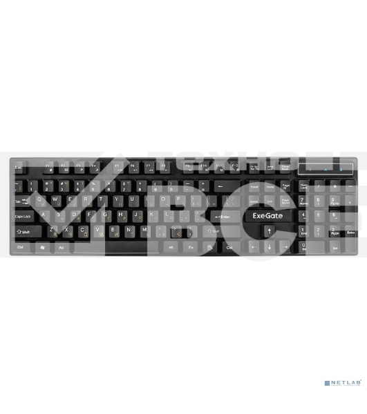 Комплект ExeGate Professional Standard Combo MK110 (клавиатура влагозащищенная 104кл. + мышь оптическая 1000dpi, 3 кнопки и колесо прокрутки, длина кабелей 1,5м; USB, черный, Color Box)