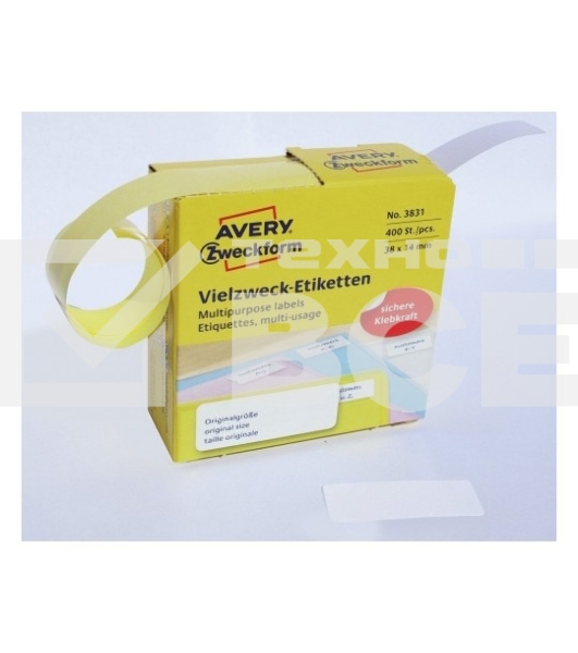 Этикетки самоклеящиеся Avery Zweckform 3831 38x14 мм, 400 шт, универсальная, 70 г/м2, белый (упак.:1рул)