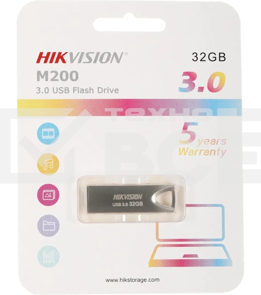 Флэш-память USB 3.0 32GB Hikvision Flash USB Drive(ЮСБ брелок для переноса данных) [HS-USB-M200/32G/U3]