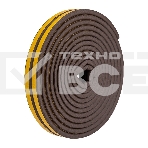 Уплотнитель самоклеящийся, коричневый, Р-профиль 9х5,5мм, для зазоров 2,5-4мм, упаковка по 6м PROconnect, фото 1