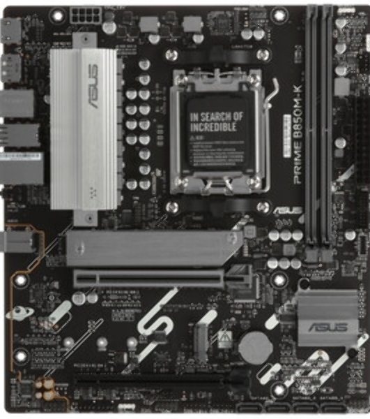 Материнская плата ASUS PRIME B850M-K, AM5, AMD B850, 2xDDR5, 4xSATA, 2xM.2, 1xPCIe 5.0 x16, 1xPCIe 4.0 x8, 1xDP (v1.4), 1xHDMI (v2.1), 1x2.5Gb LAN, 2xUSB-A 10Gbps, 2xUSB-A 5Gbps, 4xUSB-A 2.0, 3x3.5 мм, 7.1, mATX