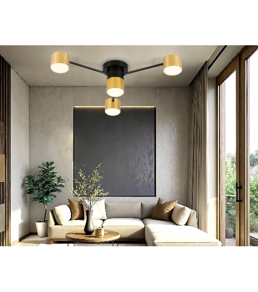 Потолочный светильник Ambrella light FL51722/4 BK/GD черный/золото GX53/4 max 12W 645*135