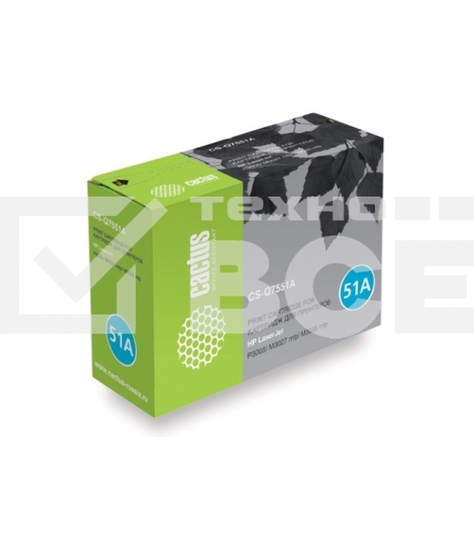 Картридж лазерный Cactus CS-Q7551A черный (6500 стр.) для HP Laser Jet P3005/ M3027 mfp/ M3035 mfp.