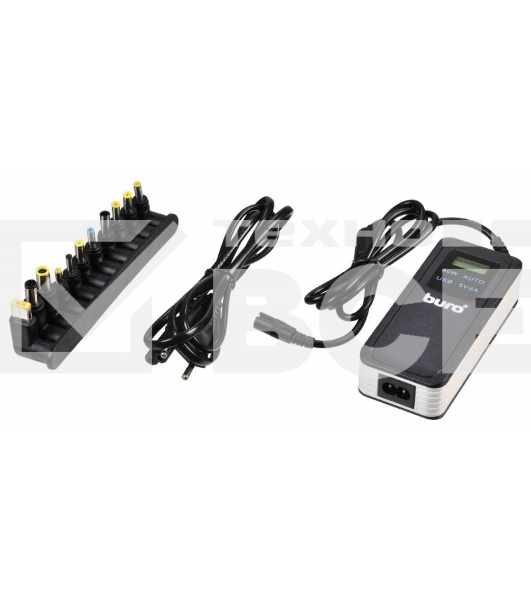 Блок питания Buro BUM-0065A90 автоматический 90W 12V-20V 11-connectors 5A 1xUSB 2.1A от бытовой электросети LСD индикатор