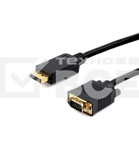 Кабель DisplayPort->VGA Cablexpert CCP-DPM-VGAM-10, 3м, 20M/15M, черный, экран, пакет