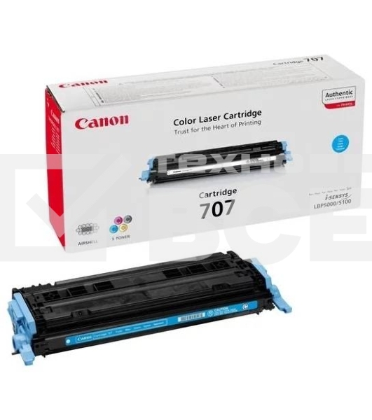 Картридж лазерный Canon 707C (9423A004) голубой (2000 стр.) для LBP 5000/5100