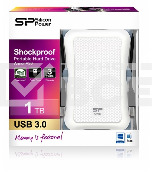 Внешний жесткий диск Silicon Power USB 3.0 1Tb A30 SP010TBPHDA30S3W Armor 2.5