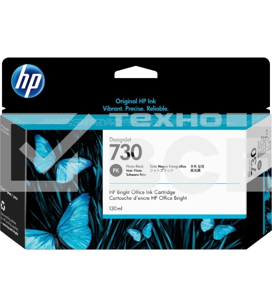 Картридж струйный HP 730 черный фото для HP DesignJet T1700, 130 мл