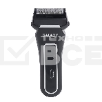 Электробритва Galaxy Line GL 4200, черный, аккумуляторная, сетки из ультратонкой японской стали, два независимых подвижных лезвия, плавающая головка, возможность промывки блока ножей и сеток, встроенный триммер для подравнивания висков, индикатор заряда, реверсная работа ножей, время непрерывной работы 45мин, дополнительный режущий блок и сетка в комплекте, щетка для чистки, фото 1