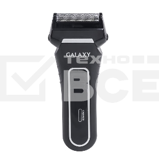 Электробритва Galaxy Line GL 4200, черный, аккумуляторная, сетки из ультратонкой японской стали, два независимых подвижных лезвия, плавающая головка, возможность промывки блока ножей и сеток, встроенный триммер для подравнивания висков, индикатор заряда, реверсная работа ножей, время непрерывной работы 45мин, дополнительный режущий блок и сетка в комплекте, щетка для чистки